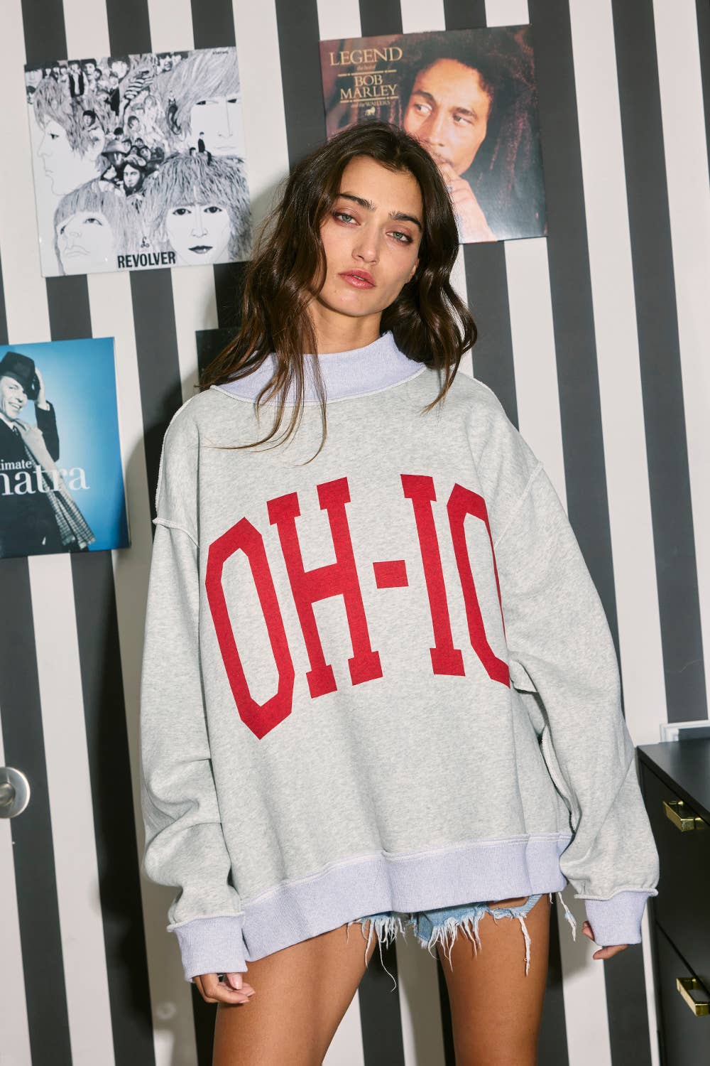 ‘OH-IO & OH' Reversible Mockneck Sweatshirt {Preorder}