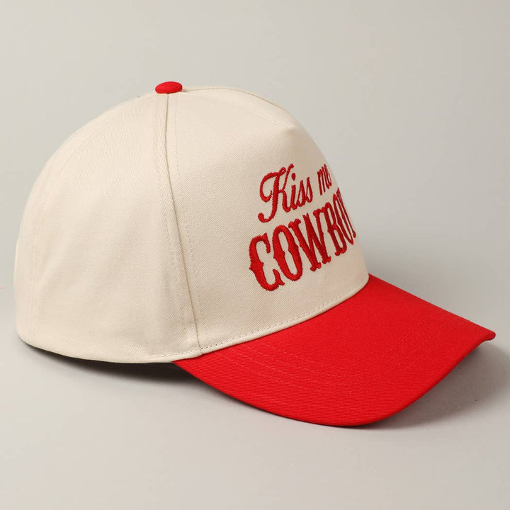 Kiss Me Cowboy Embroidery Hat