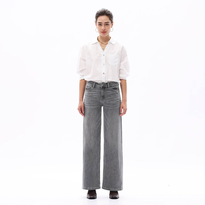 Rowanne Mid-Rise Wide Leg Jeans