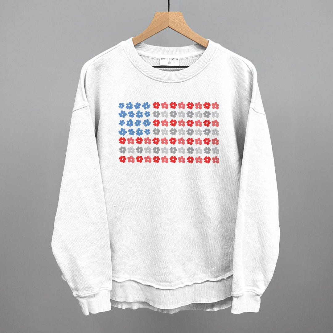 American Flag Flower Sweatshirt