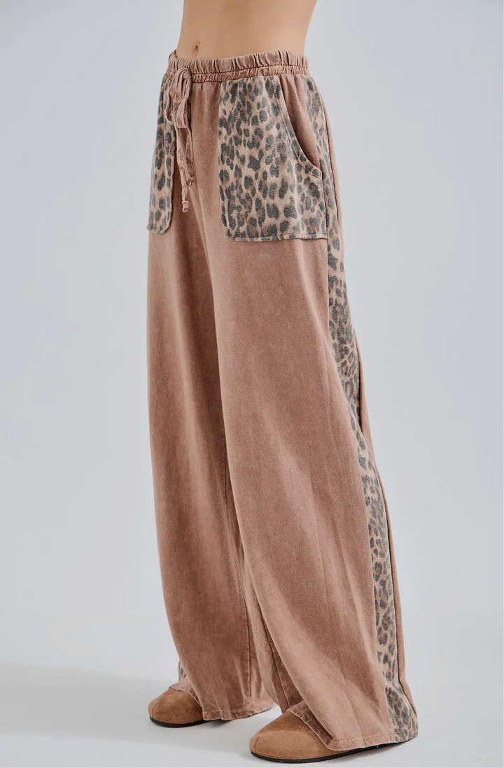 Wild Side Mineral Washed Leopard Pants