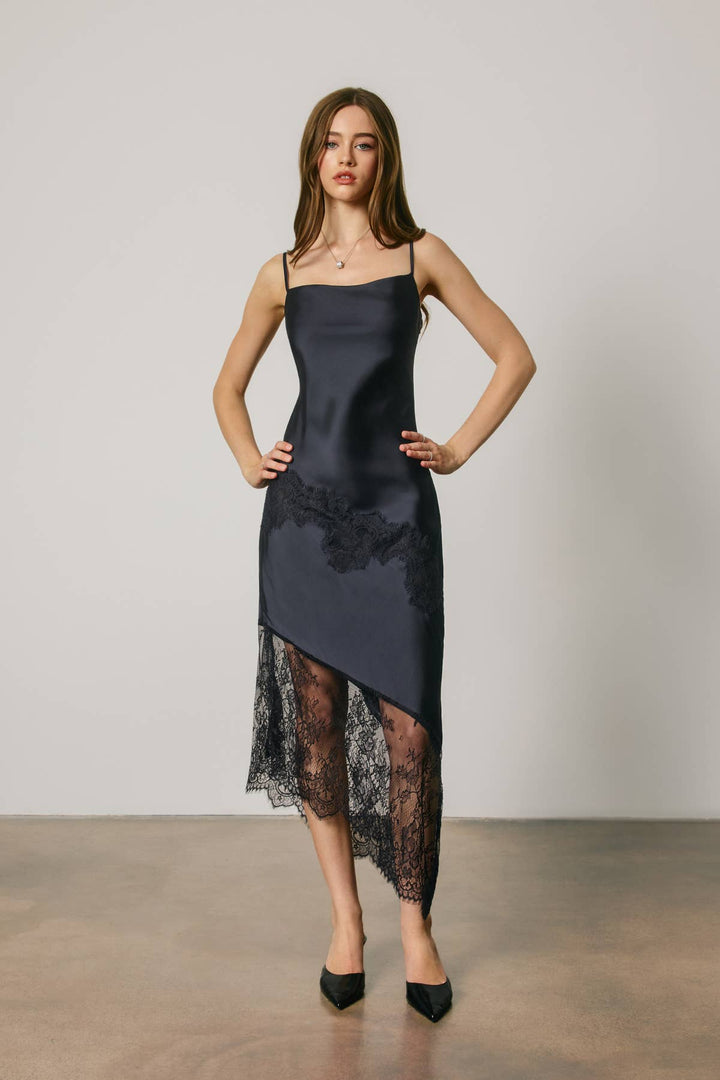 Midnight Muse Asymmetrical Lace Dress
