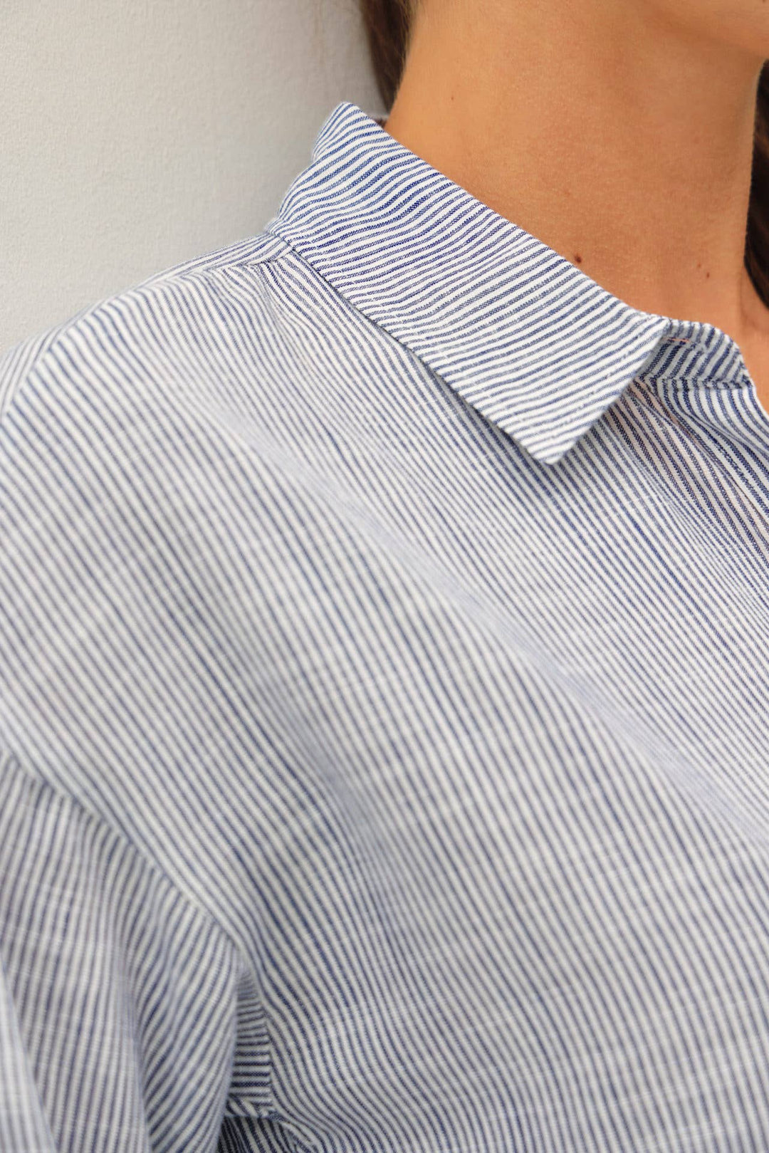 Maren Hairline Stripe Button Down Top