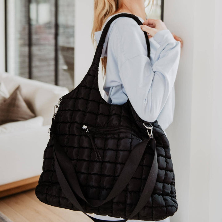On The Go Large Quilted Puffer Bag