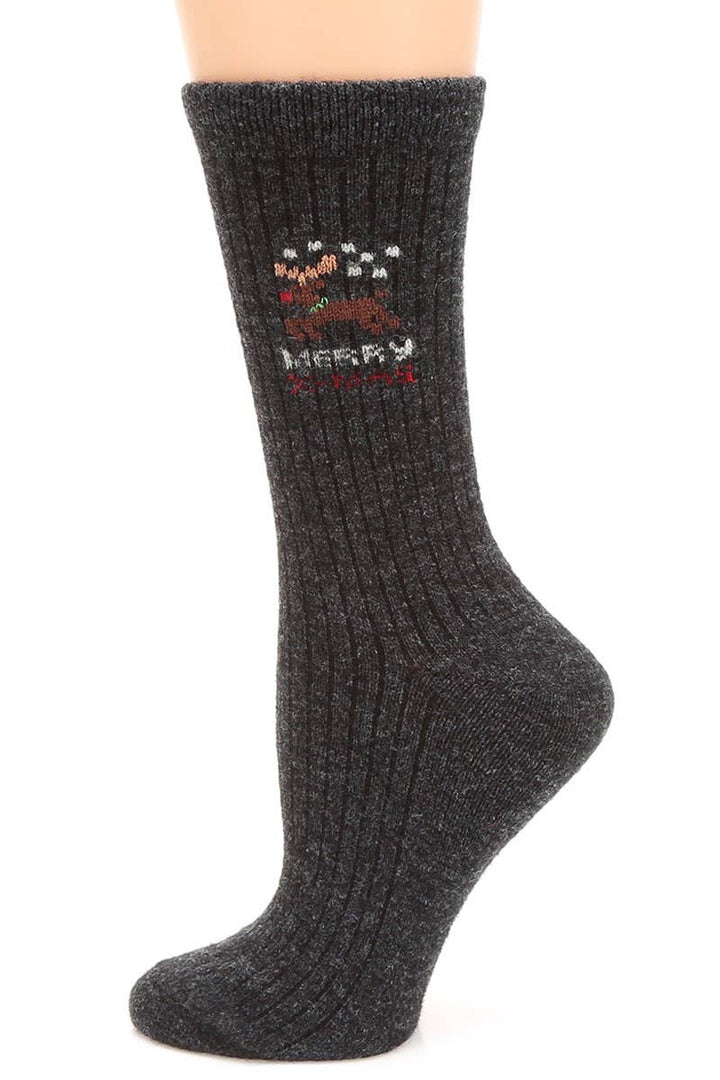 Wool Blend Holiday Crew Socks