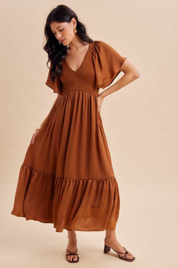Sienna Grace Smocked Midi Dress