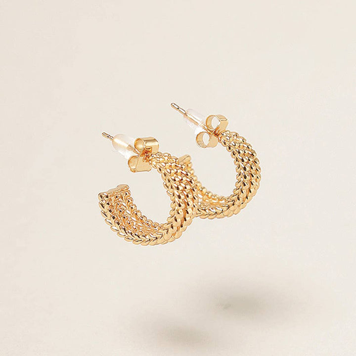 Gold Dipped Triple Hoop Earrings