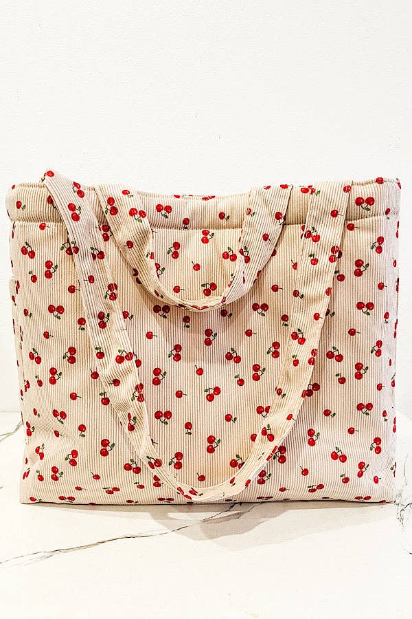 Stevie Cherry Print Tote Bag {Preorder}