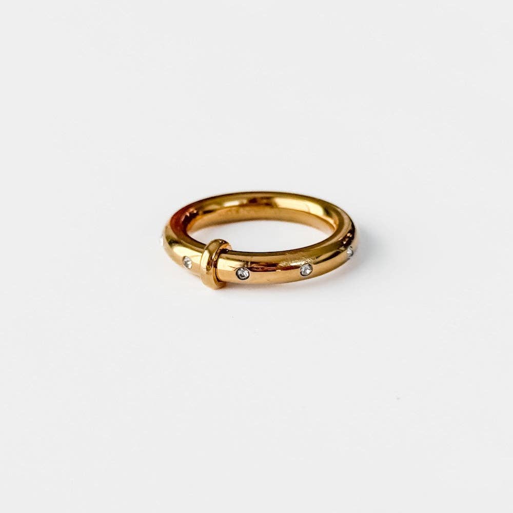 CZ Studded Ring - waterproof