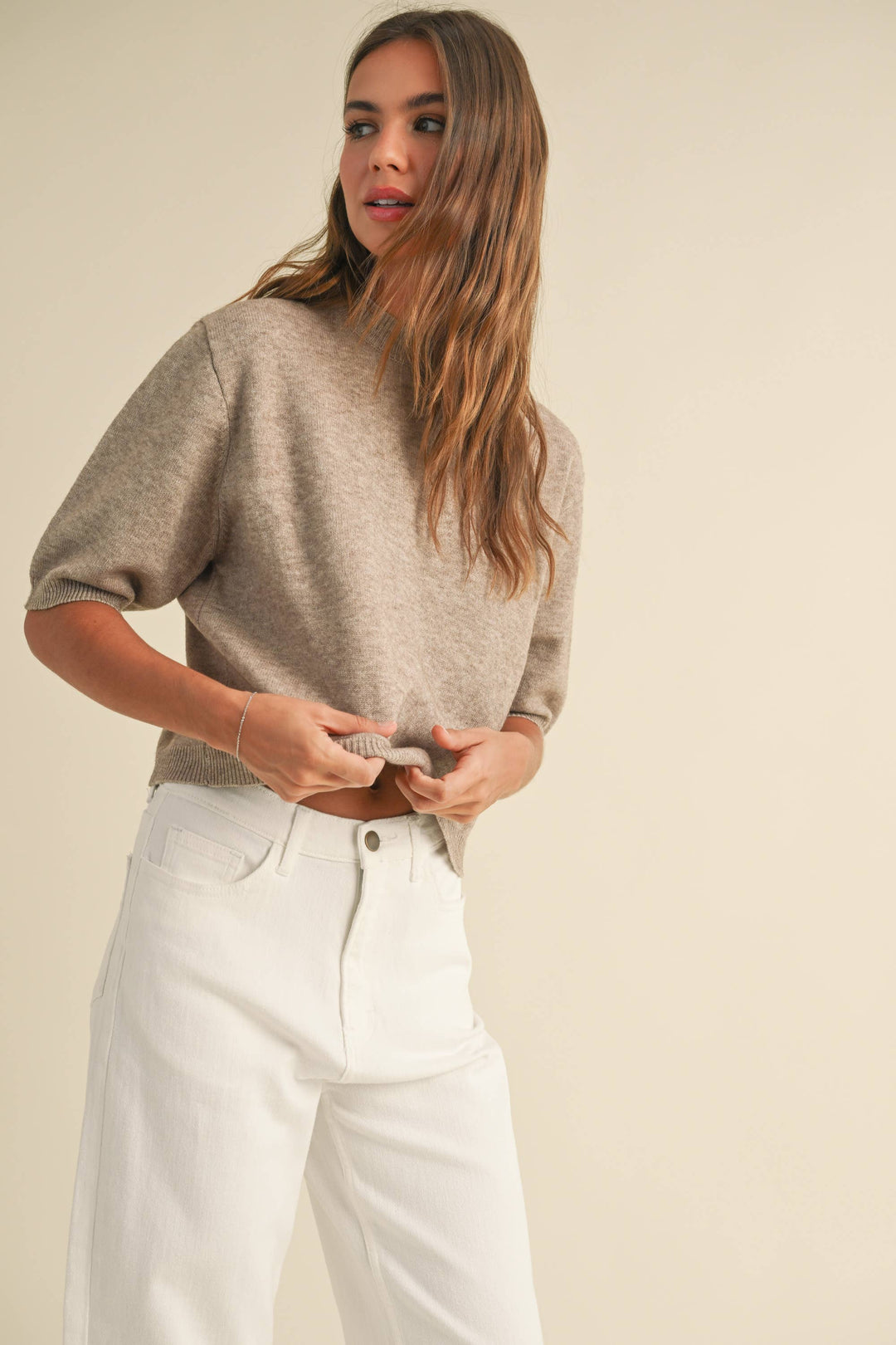 Beckham Short Sleeve Sweater Top