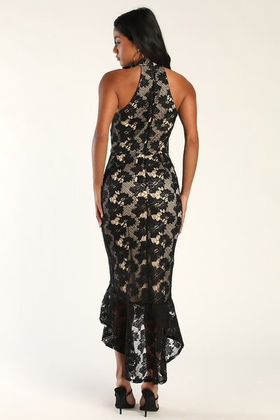 All The Charm Black Lace Dress