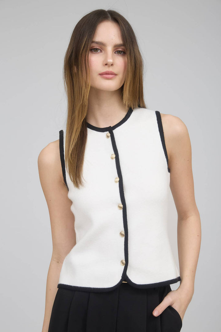 Old Money Button Knit Vest