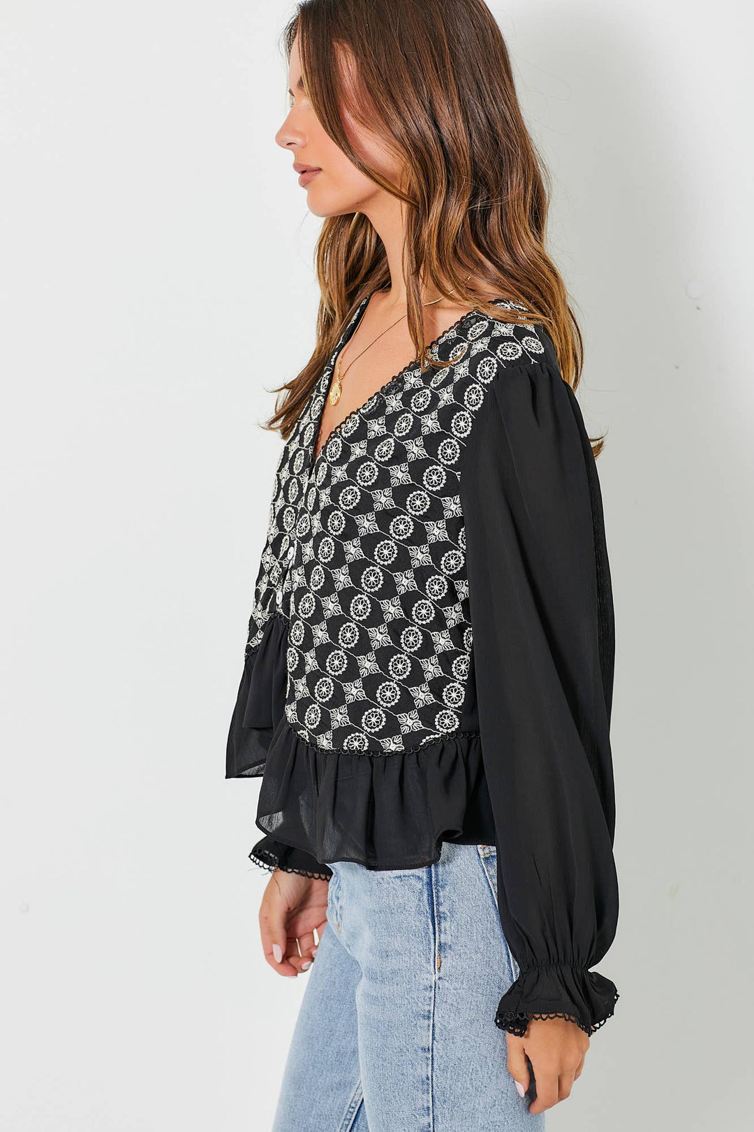 Kennedy Embroidered Top