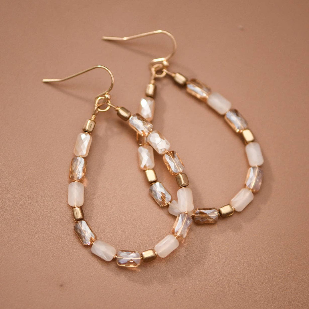 Beaded Teardrop Crystal Earrings