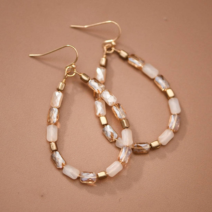 Beaded Teardrop Crystal Earrings