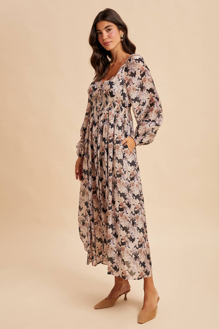Midnight Bloom Maxi Dress