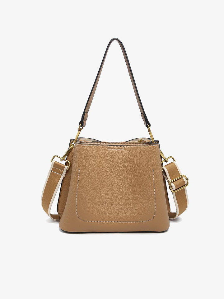 Corinna Bucket Bag w/ Two-Toned Canvas Guitar Strap