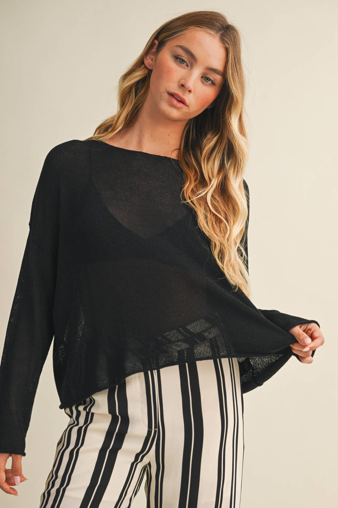 Muse Knit Sheer Pullover {Preorder}