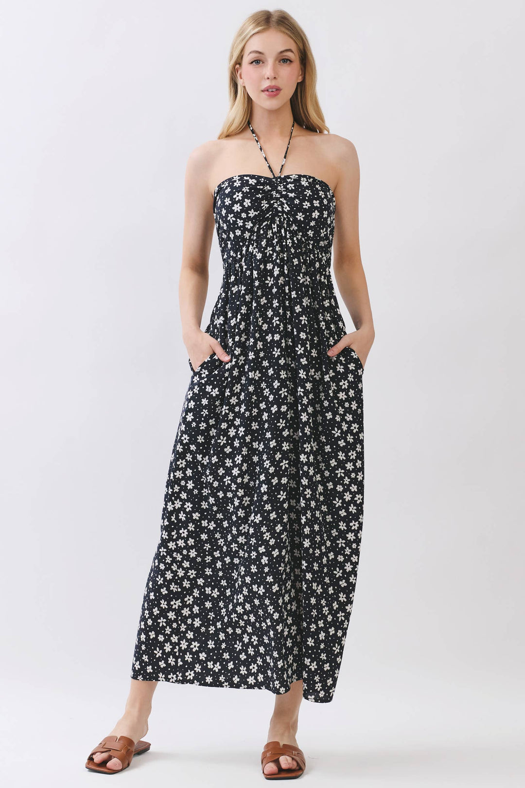 Zoe Halter Midi Dress