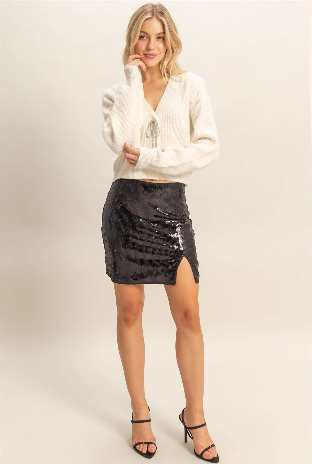 Celeste Sparkly Bow Cardigan