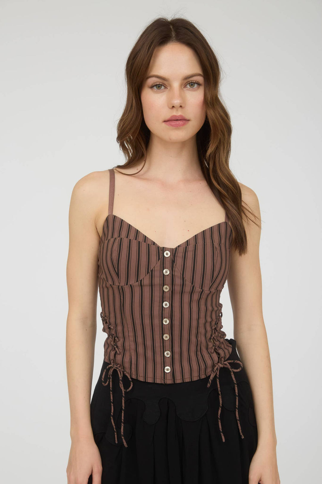 Cafe Corset Stripe Cami Top final sale