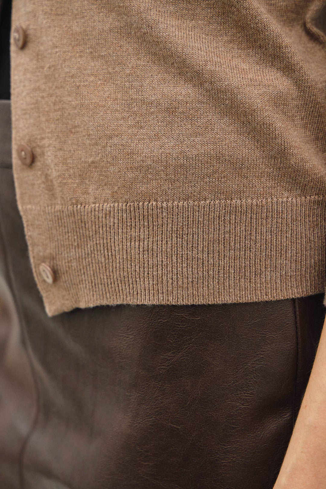 Classic Cashmere Blend Cardigan - Mocha