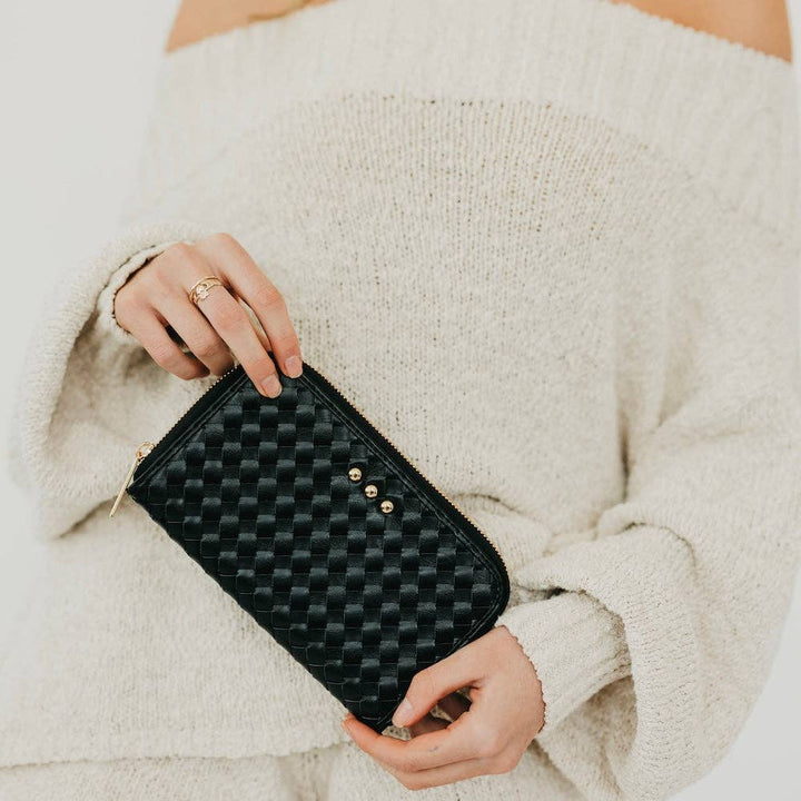 Lenni Large Zip Woven Wallet (4 Colors)