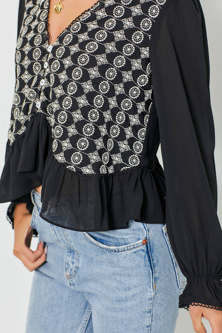 Kennedy Embroidered Top