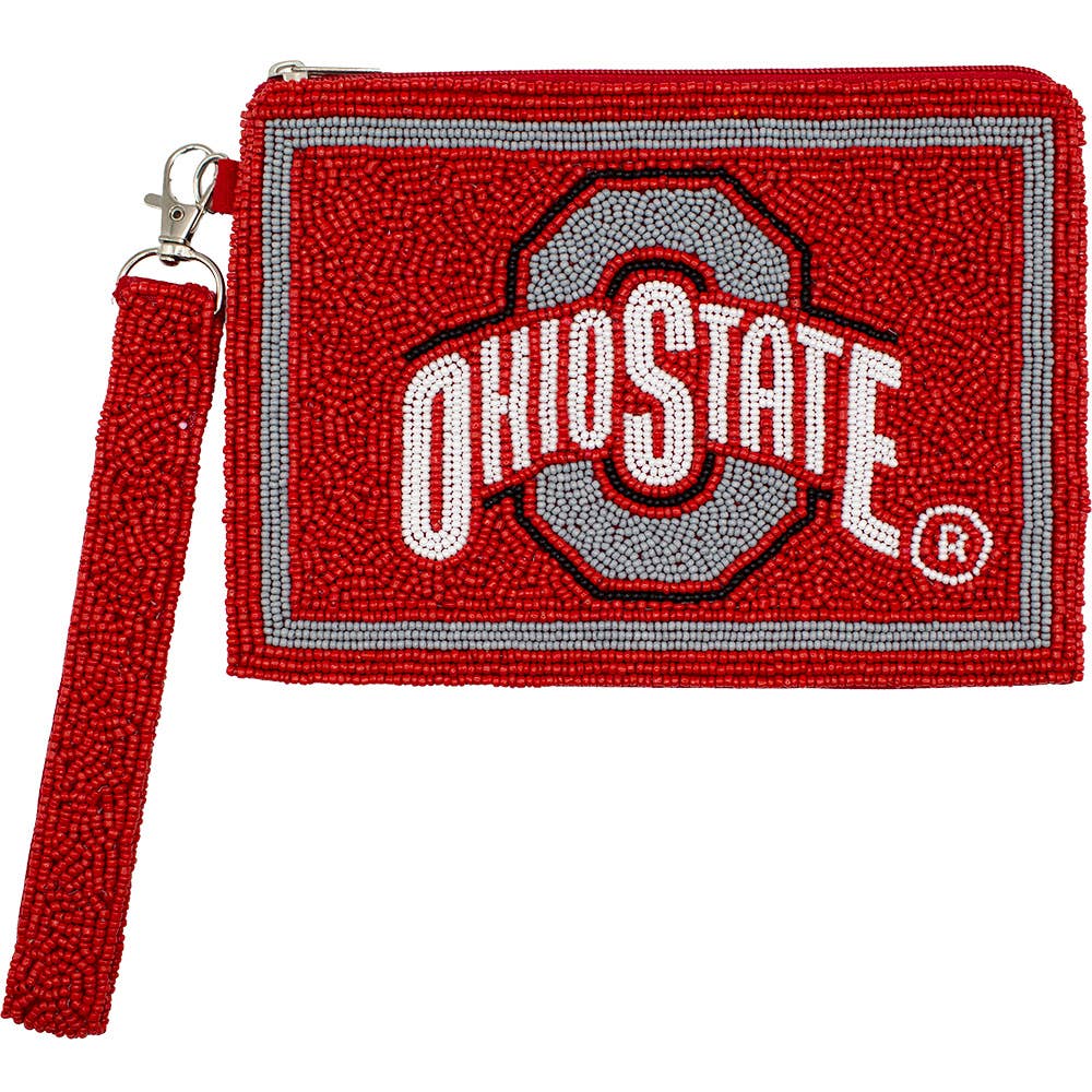Ohio State University Beaded Wristlet