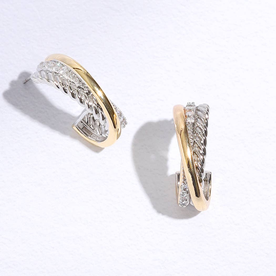 Two-Tone Twist Earrings