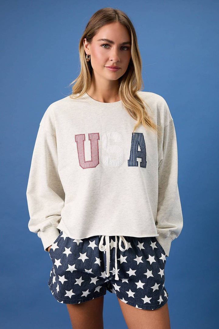 USA Crew Embroidered Sweatshirt