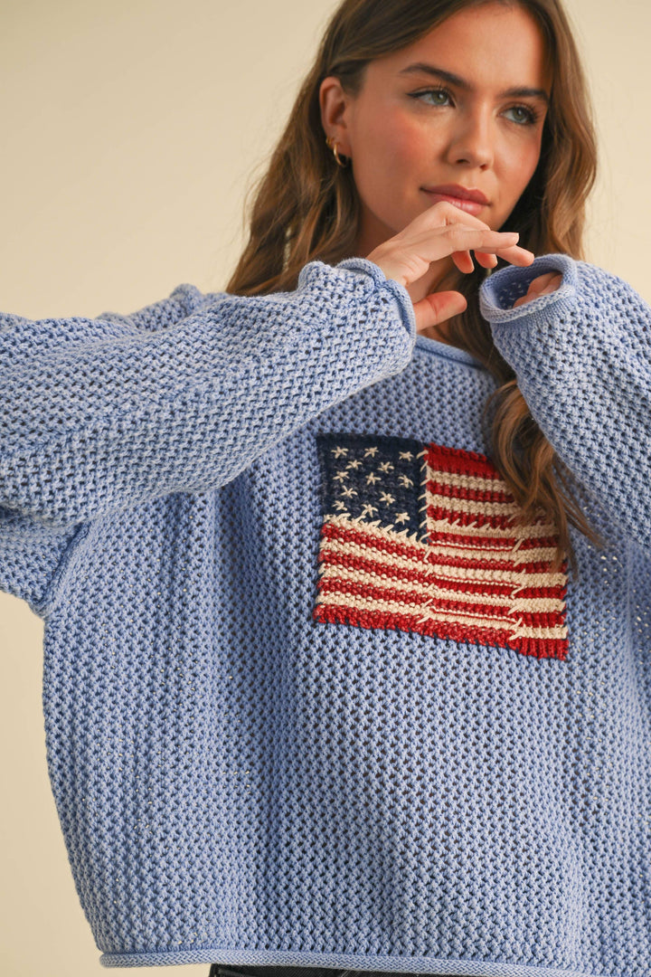 USA Flag Knit Sweater