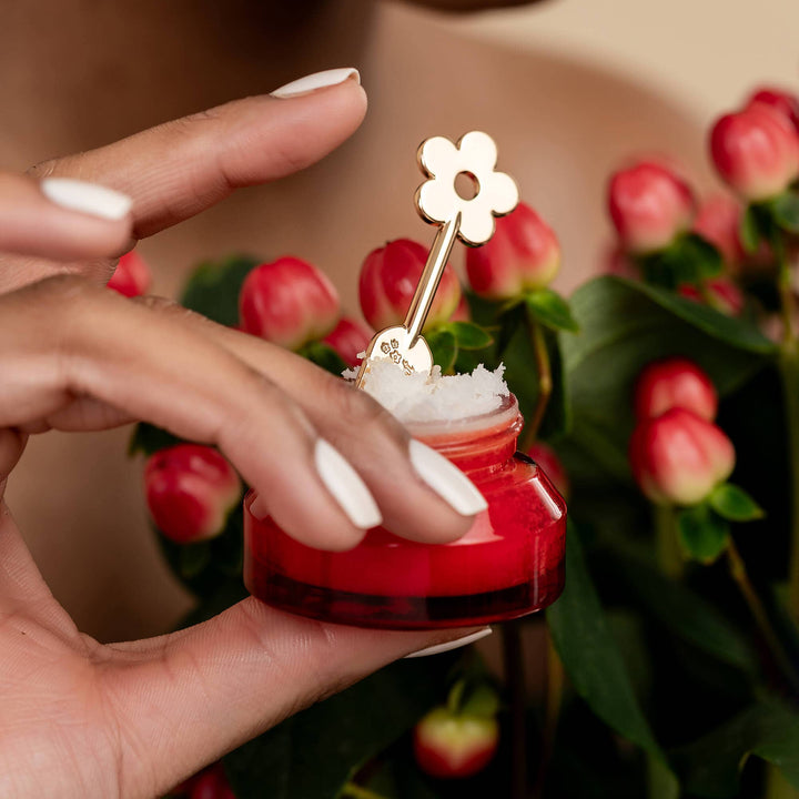 Lip Care Spatula - Gold Daisy