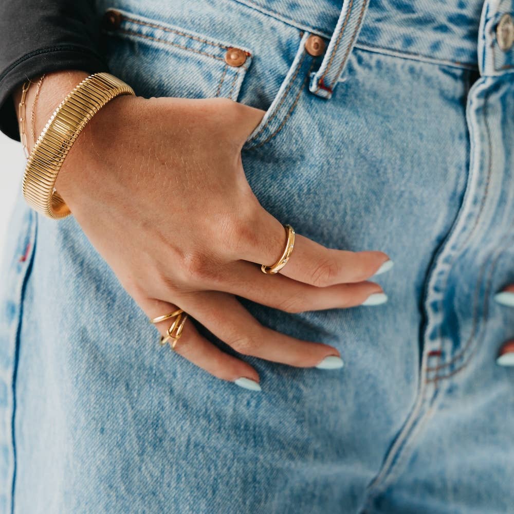 CZ Studded Ring - waterproof