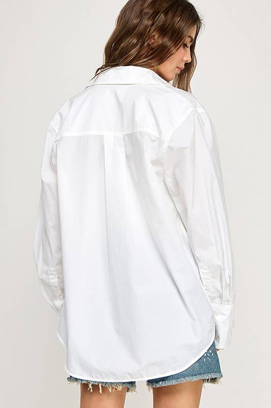 Poplin Button Down Shirt