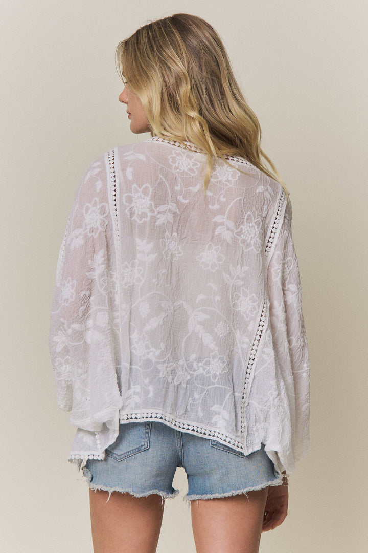 Brea Embroidered Floral Cardigan