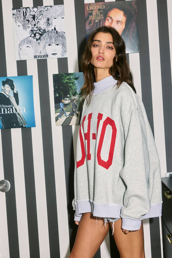 ‘OH-IO & OH' Reversible Mock Neck Sweatshirt restock/preorder