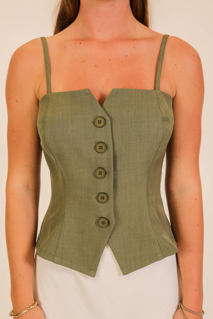 Liv Button-Front Vest