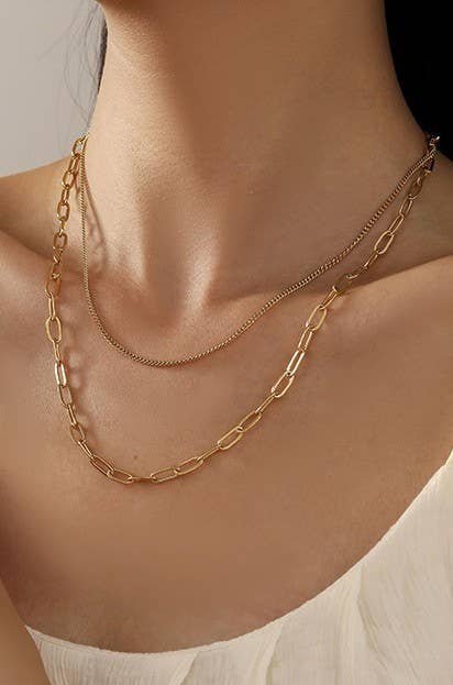 Titanium Double Chain Necklace - Tarnish Free