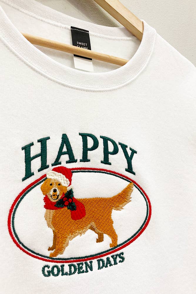 Happy Golden Days Embroidered Sweatshirt