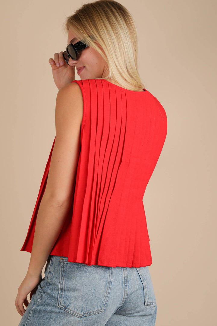 Delia Pleated Peplum Top