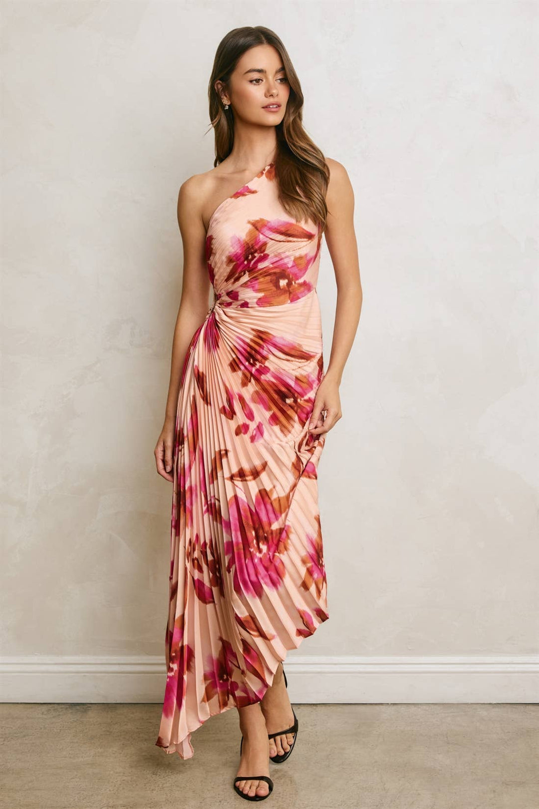 Rose’ Bloom One Shoulder Dress