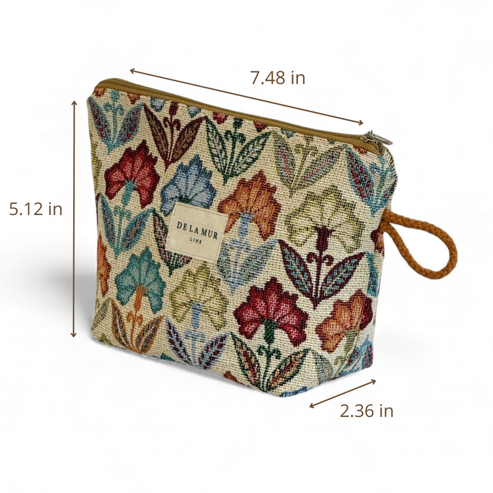 Floral Jacquard Small Makeup Bag