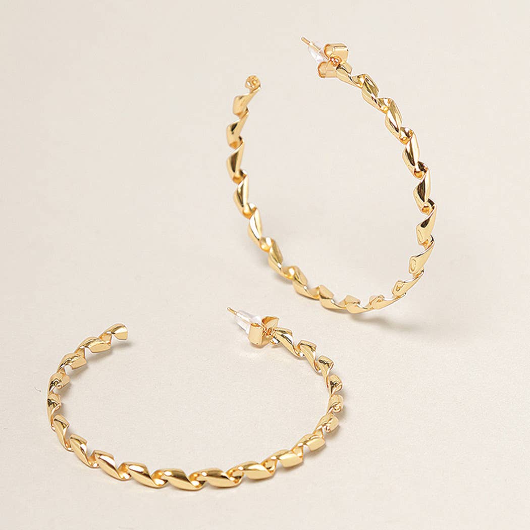 Gold Dipped Twisted Hoop Earrings