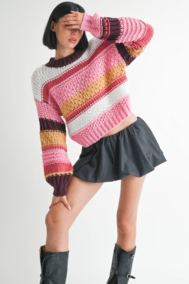 Ashlynn Stripe Hand Knit Sweater