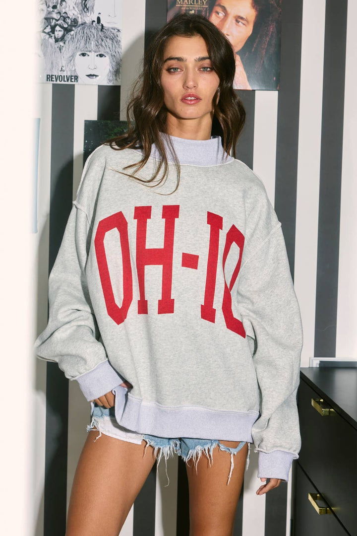 ‘OH-IO & OH' Reversible Mockneck Sweatshirt {Preorder}