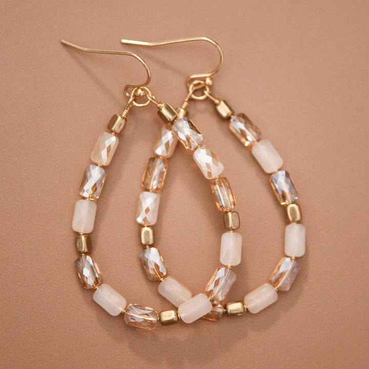 Beaded Teardrop Crystal Earrings