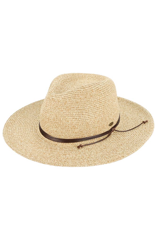 C.C String Trim Band Packable Panama Sun Hat