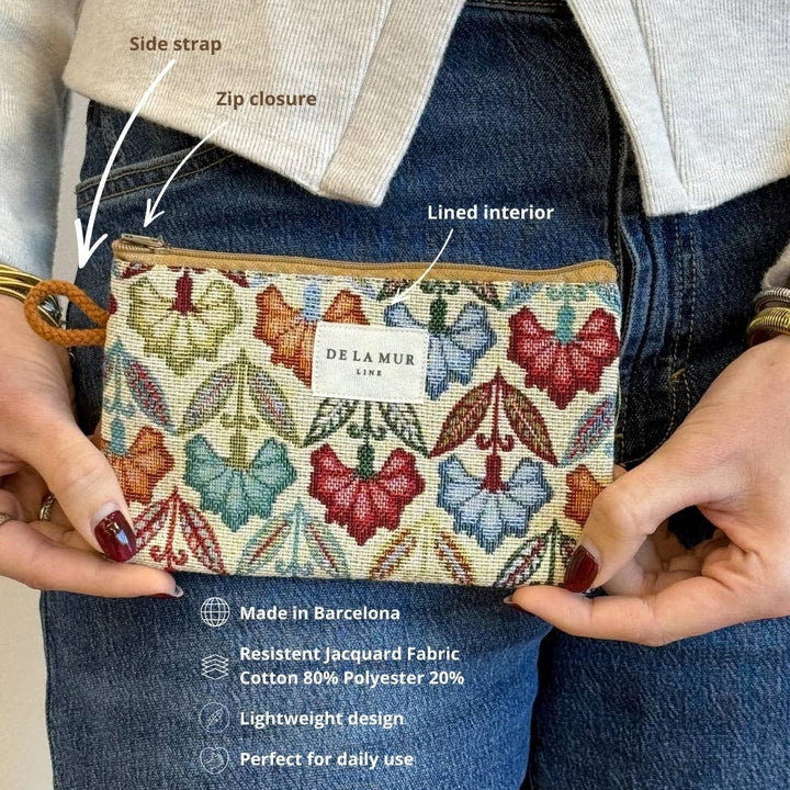 Floral Jacquard Pouch