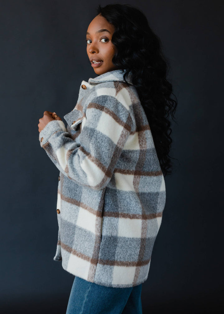 Landon Neutral Plaid Jacket